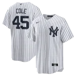 NY Yankees COLE #45 Nike White Home Replica JERSEY NAME & NUMBERS