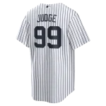 NY Yankees A Judge# 99  Nike White Home Replica Player Name Jersey - Image 2