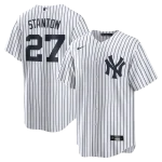 NY Yankees  Nike STANTON # 27  White Home Replica JERSEY Player Name & NUMBERS
