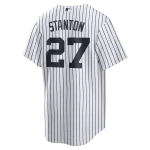 NY Yankees  Nike STANTON # 27  White Home Replica JERSEY Player Name & NUMBERS - Image 3