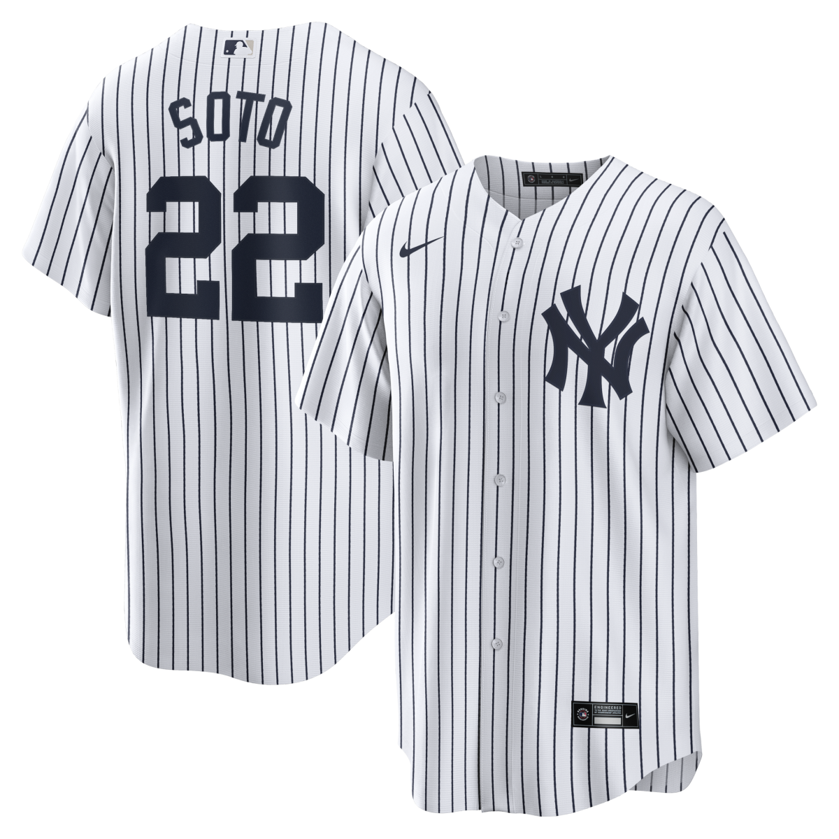NY YANKEES NIKE SOTO # 22 WHITE HOME REPLICA JERSEY NAME & NUMBERS - Image 1