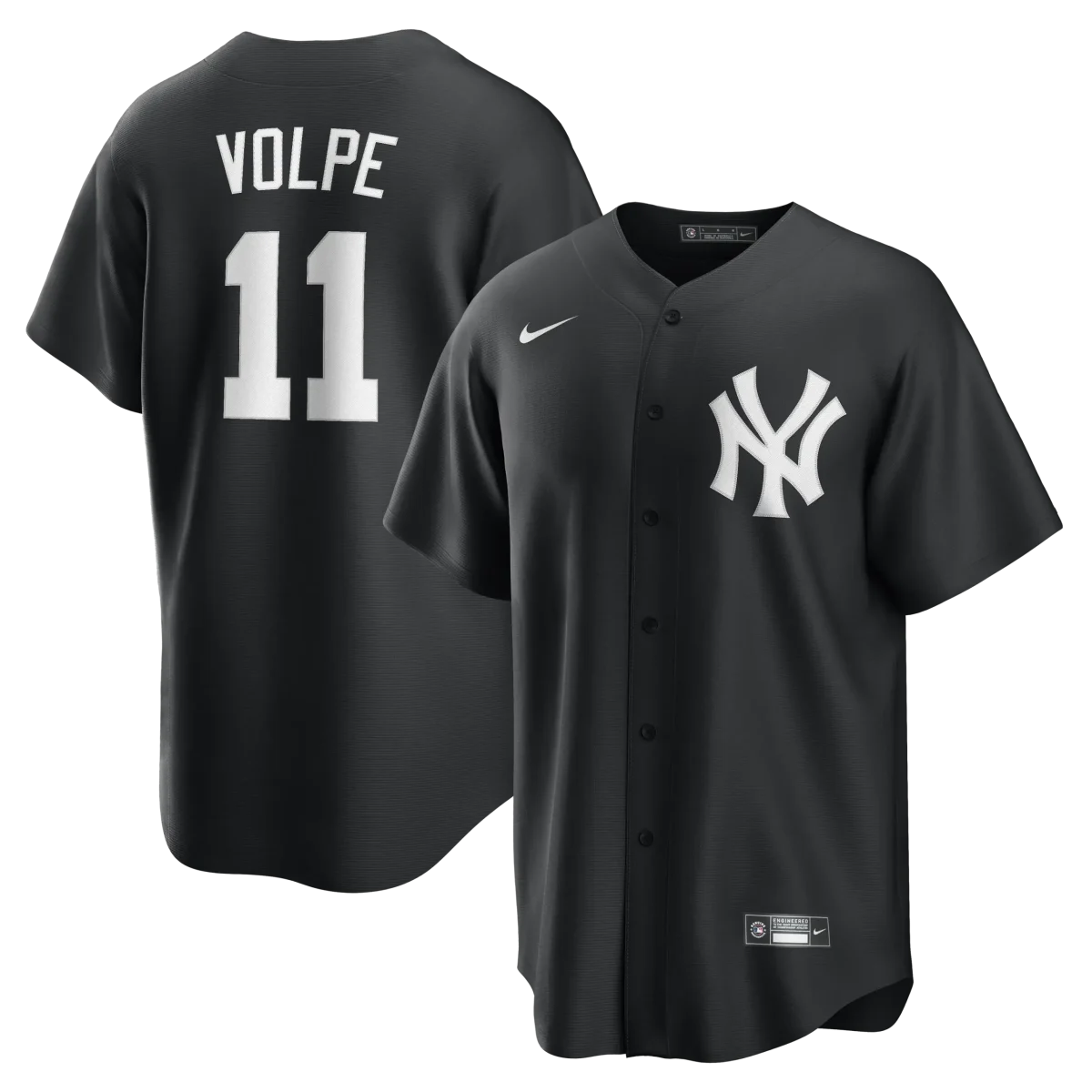 NY YANKEES A Volpe #11 NIKE BLACK REPLICA PLAYER NAME JERSEY - Image 1