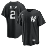 NY YANKEES D JETER #2 NIKE BLACK REPLICA PLAYER NAME JERSEY