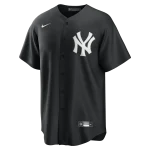 NY YANKEES D JETER #2 NIKE BLACK REPLICA PLAYER NAME JERSEY - Image 2