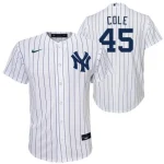 NY YANKEES G COLE # 45 HOME TWILL PLAYER FINISHED YOUTH JERSEY