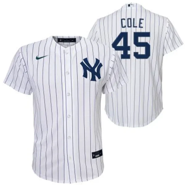 NY YANKEES G COLE # 45 HOME TWILL PLAYER FINISHED YOUTH JERSEY