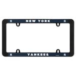 NY YANKEES CAR LINCES PLATE  THIN FRAME - BLACK PLASTIC
