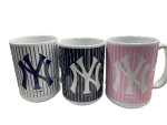 NY YANKEES  12 OZ COFFEE MUG NAVY ,PINK AND WHITE