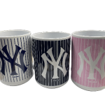 NY YANKEES  12 OZ COFFEE MUG NAVY ,PINK AND WHITE