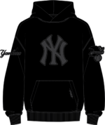 NY YANKEES BLACKOUT M DROP SHOULDER FLC PO HOODIE