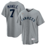 NY Yankees Gray Mantle Nike Offical Cooperstown Replica Jersey