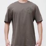 NEW YORK YANKEES NEUTRAL CJ DROP SHOULDER DARK HEATHER GRE Y TEE