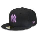 NY YANKEES BLACK PURPLE METALLIC POP AUTHENTIC COLLECTION 59FIFTY FITTED