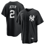 NY YANKEES D JETER #2 NIKE BLACK REPLICA PLAYER NAME JERSEY