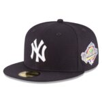 NY YANKEES NAVY 1996 PATCH (on the left Side ) AUTHENTIC COLLECTION 59FIFTY FITTED GRAY BRIM