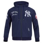 NY YANKEES MEN'S FULL ZIP HOODIE CLASSIC WIND SUIT NAVY