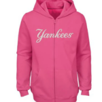NY YANKEES WORDMARK LS FZ HOODIE Fleece Top with Full Zip YOUTH