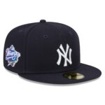 NY YANKEES NAVY 1999 PATCH ( On the RIGHT Side ) AUTHENTIC COLLECTION 59FIFTY FITTED GRAY BRIM
