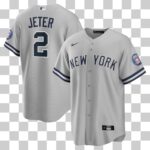 New York Yankees D JETER # 2Nike Gray Road Replica Jersey 2020 HALL OF FAME PATCH