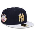 NY YANKEES NEW ERA 59FIFTY NAVY GOLD NY LOGO /GRAY UNDERVISSR